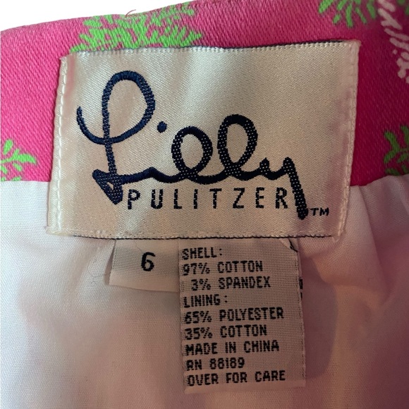 Lilly Pulitzer Vintage Mini Skirt White Label Pink Size 6 Barbiecore Clueless - Picture 7 of 9